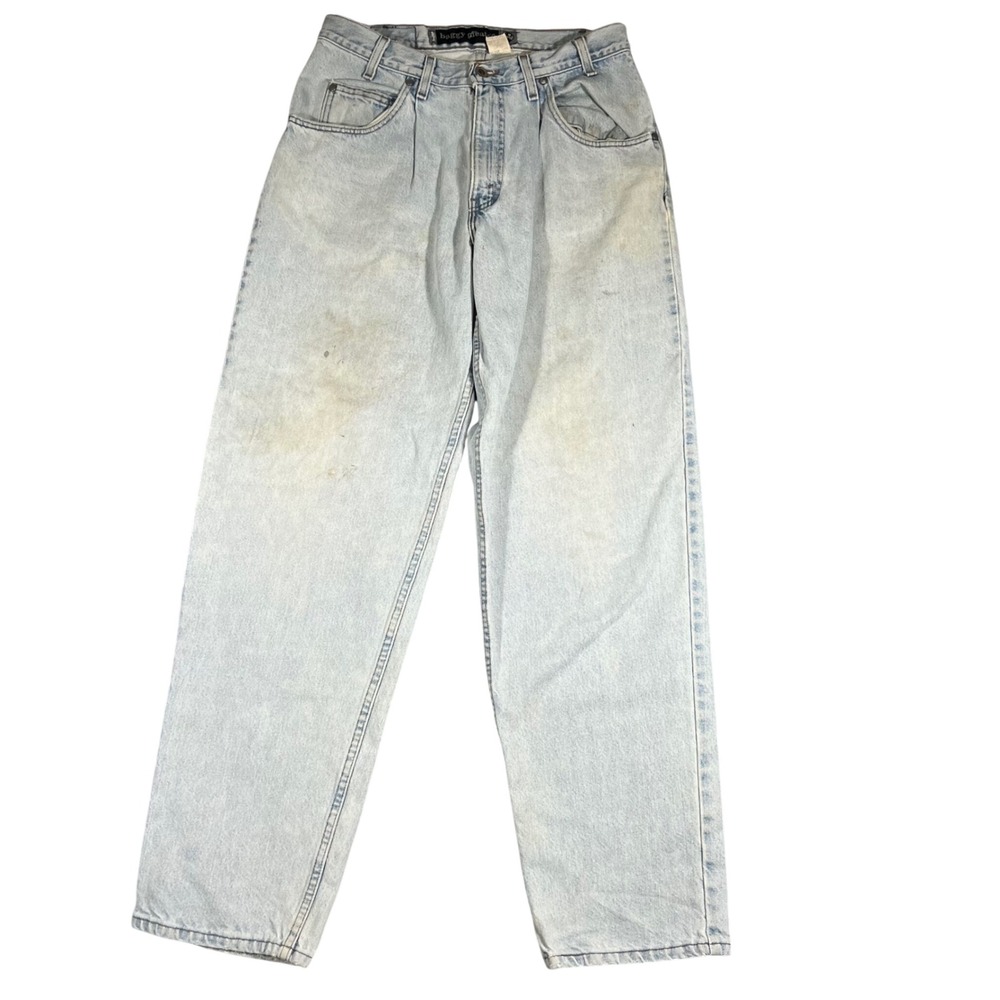 Vintage Levis Baggy Pleated Light Wash Jeans Mens 32x33 Made in USA 90s Denim